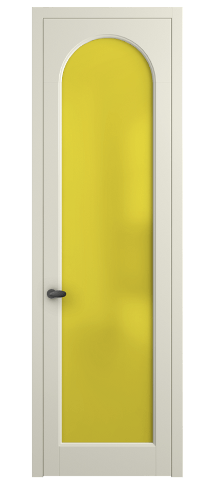Межкомнатная дверь Палаццо 6804 Матовый молочно-белый Сатинированное жёлтое стекло, триплекс Цена 5100 AZE | Volhovec