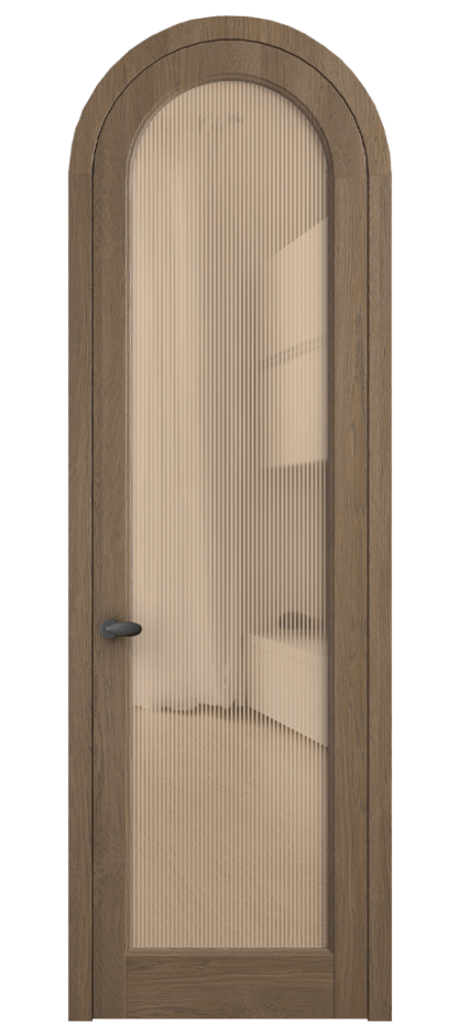 Межкомнатная дверь Палаццо 6814 Дуб джутовый матовый Рифлёное оранжевое стекло "Дюна", триплекс Цена 11300 AZE | Volhovec