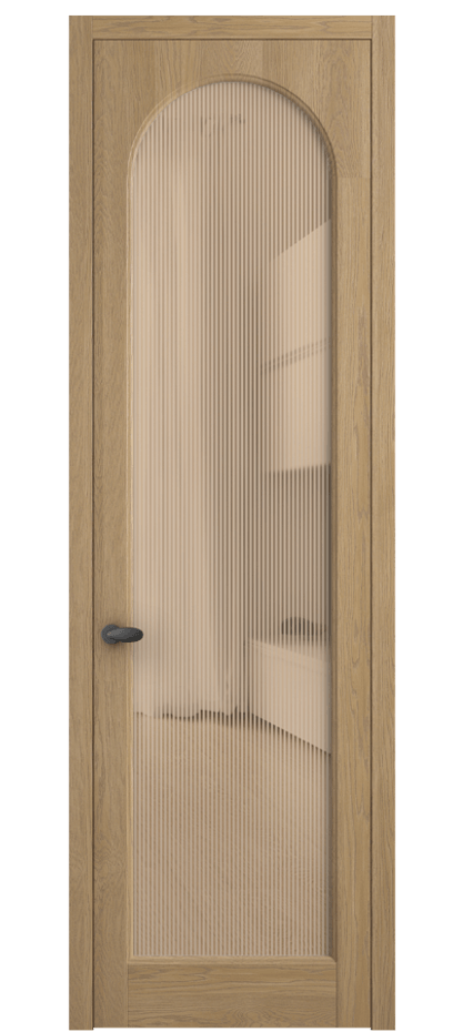 Межкомнатная дверь Палаццо 6804 Дуб соломенный матовый Рифлёное оранжевое стекло "Дюна", триплекс Цена 8000 AZE | Volhovec