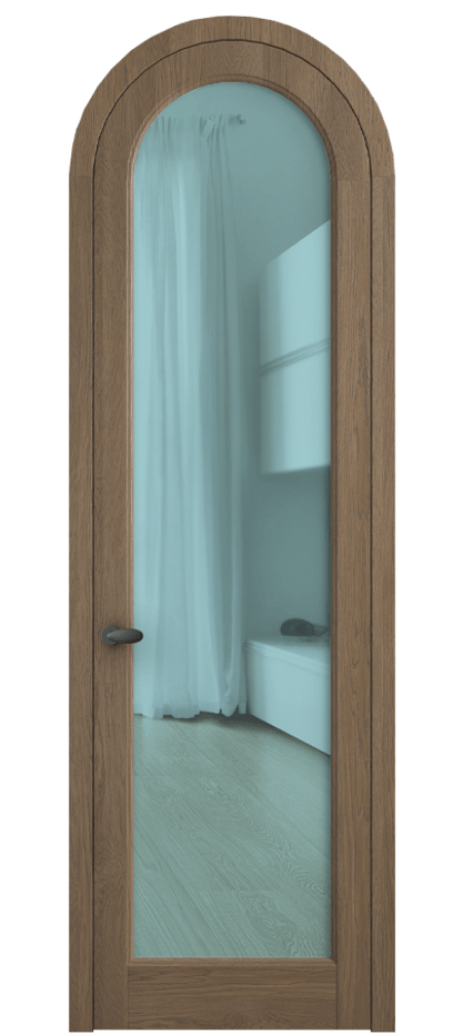 Межкомнатная дверь Палаццо 6814 Дуб джутовый матовый Прозрачное голубое стекло, триплекс Цена 11000 AZE | Volhovec