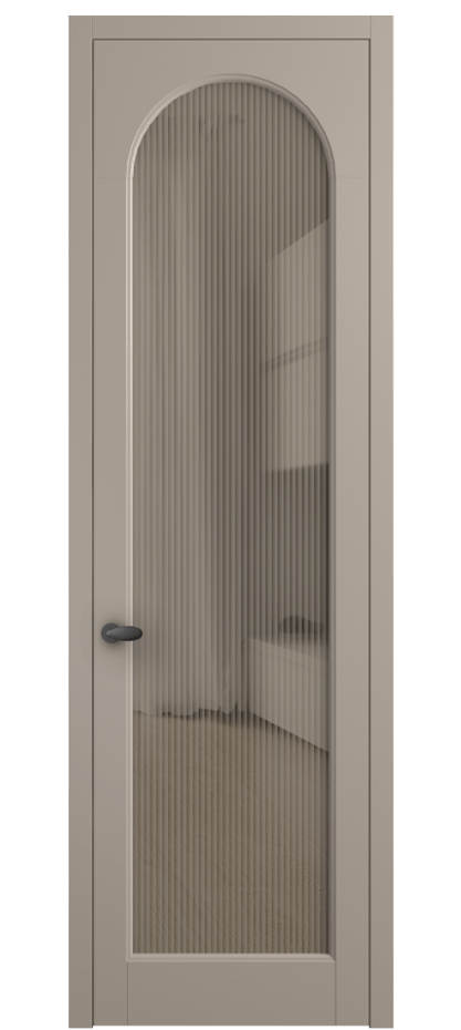 Межкомнатная дверь Палаццо 6804 Матовый бисквитный Рифлёное бронзовое стекло "Moru", триплекс Цена 5500 AZE | Volhovec