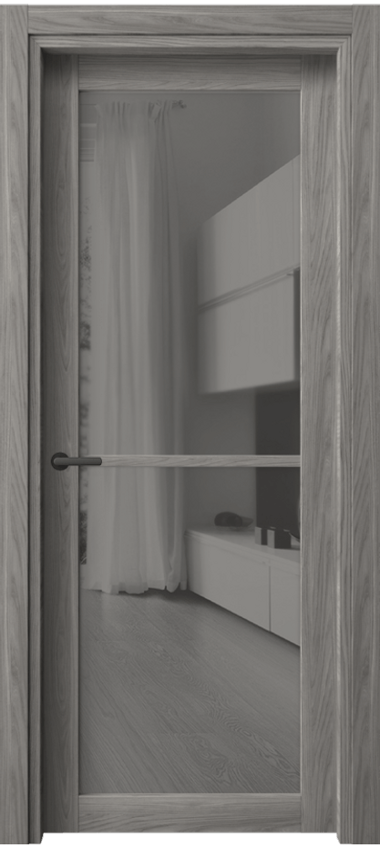 Межкомнатная дверь Нео 2108 Имбирный ясень Двустороннее серое зеркало, триплекс Цена 0 AZE | Volhovec