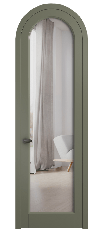 Межкомнатная дверь Палаццо 6814 Матовый оливковый тёмный Двустороннее зеркало, триплекс Цена 6600 AZE | Volhovec