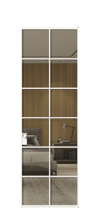 Алюминиевая дверь АЛПЛ040.05 Алюминий Белый Рефлективное бронзовое стекло "Stopsol", калёное Цена 7950  | Volhovec