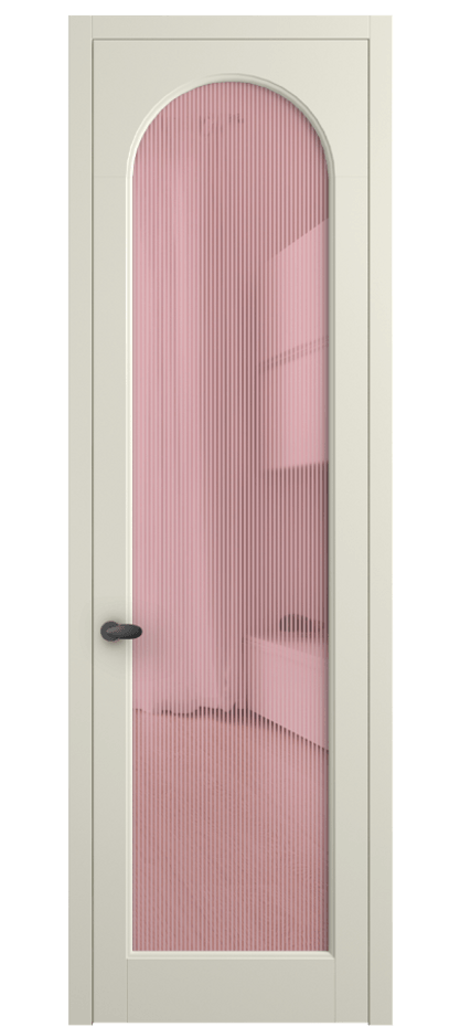 Межкомнатная дверь Палаццо 6804 Матовый молочно-белый Рифлёное розовое стекло "Дюна", триплекс Цена 5400 AZE | Volhovec