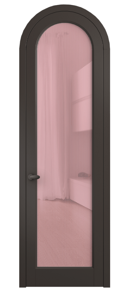 Межкомнатная дверь Палаццо 6814 Матовый антрацит Рифлёное розовое стекло "Дюна", триплекс Цена 6800 AZE | Volhovec
