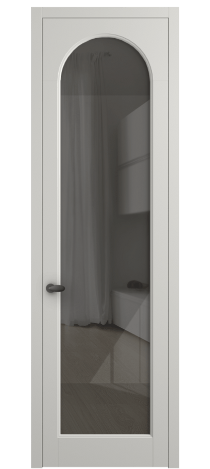 Межкомнатная дверь Палаццо 6804 Матовый серый Рефлективное серое стекло "Стопсол", калёное Цена 5500 AZE | Volhovec