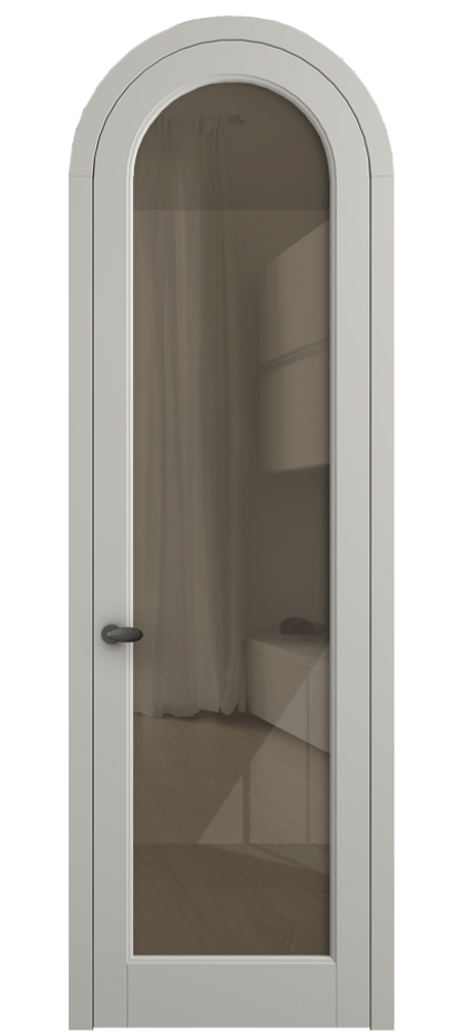 Межкомнатная дверь Палаццо 6814 Матовый тёплый серый Рефлективное бронзовое стекло "Стопсол", калёное Цена 6900 AZE | Volhovec