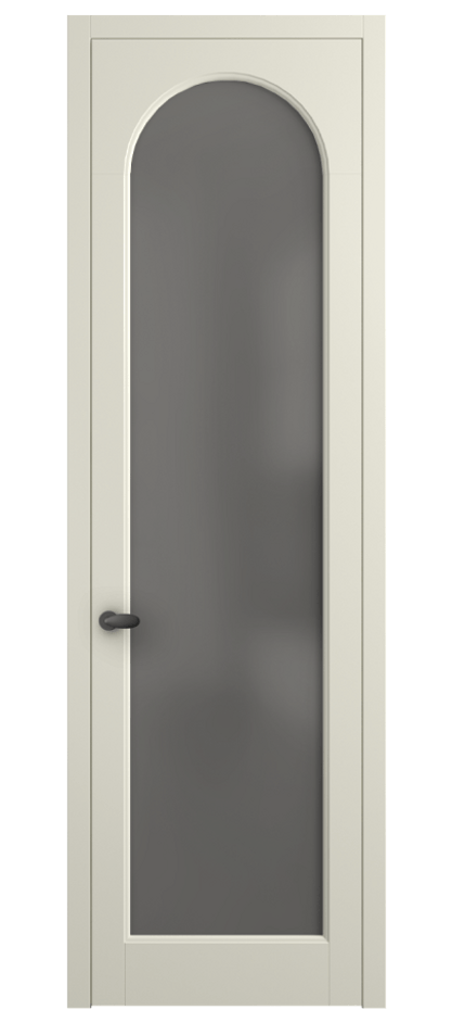 Межкомнатная дверь Палаццо 6804 Матовый молочно-белый Сатинированное серое стекло, триплекс Цена 5100 AZE | Volhovec