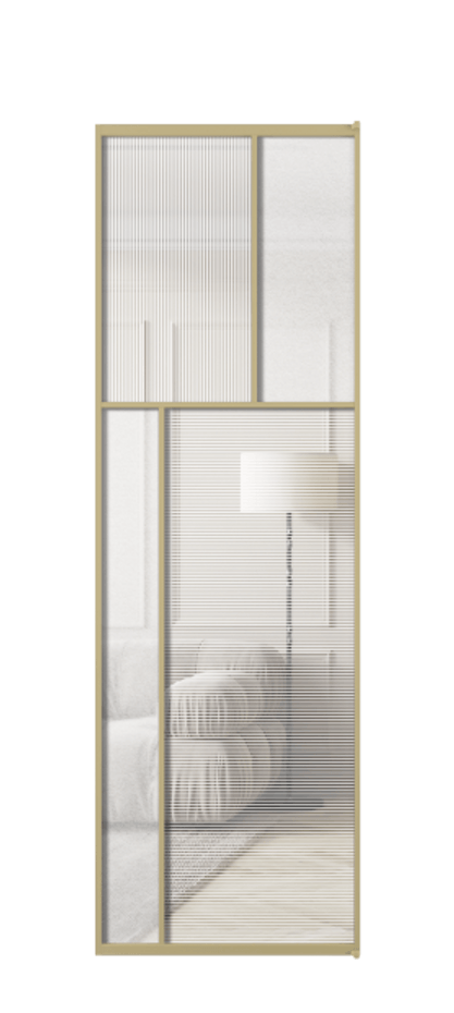 Межкомнатная дверь Мозаик АЛПЛ041.22  Рифлёное стекло "Дюна", триплекс, 6 мм + Фактурное стекло "Лёд", триплекс Цена 9980 AZE | Volhovec