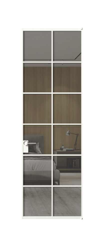 Алюминиевая дверь АЛПЛ040.05 Алюминий Белый Рефлективное серое стекло "Stopsol", калёное Цена 7950  | Volhovec