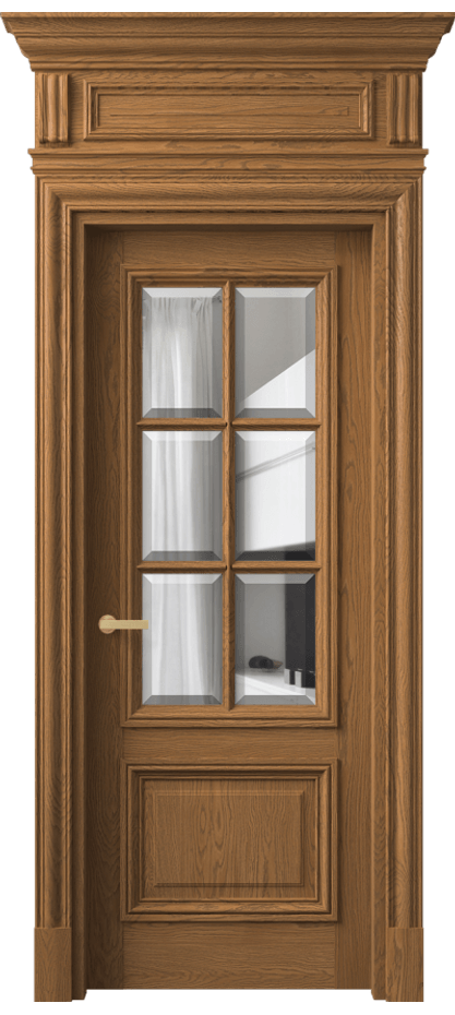 Межкомнатная дверь Антик 7312 Дуб пряный матовый Прозрачное стекло с фацетом Цена 15330 AZE | Volhovec