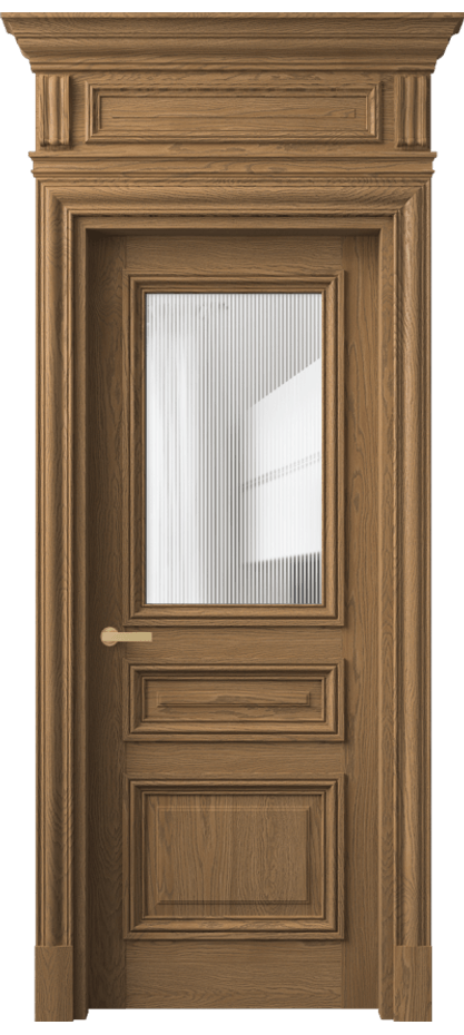 Межкомнатная дверь Антик 7304 Дуб мускатный матовый Рифлёное стекло "Дюна", триплекс Цена 14020 AZE | Volhovec