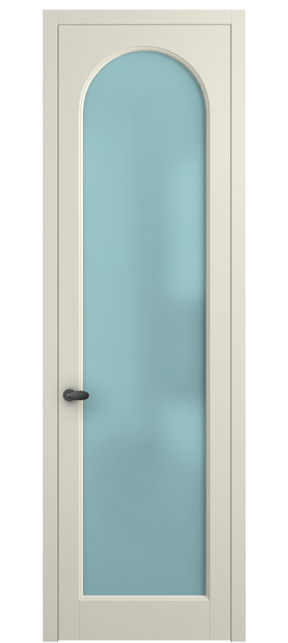 Межкомнатная дверь Палаццо 6804 Матовый молочно-белый Сатинированное голубое стекло, триплекс Цена 5100 AZE | Volhovec