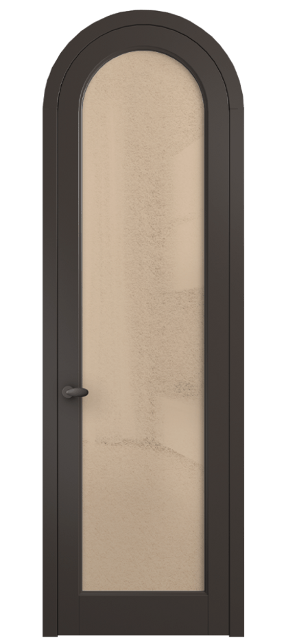 Межкомнатная дверь Палаццо 6814 Матовый антрацит Фактурное оранжевое стекло "Лёд", триплекс Цена 6800 AZE | Volhovec