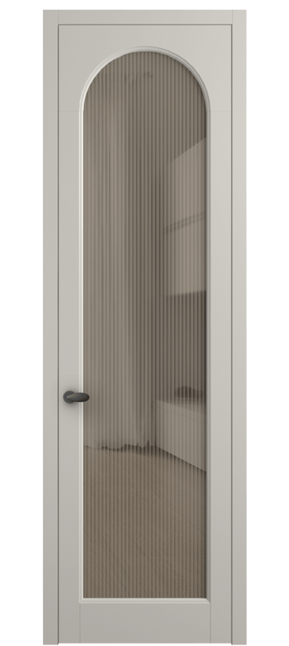 Межкомнатная дверь Палаццо 6804 Матовый облачно-серый Рифлёное бронзовое стекло "Moru", триплекс Цена 5500 AZE | Volhovec