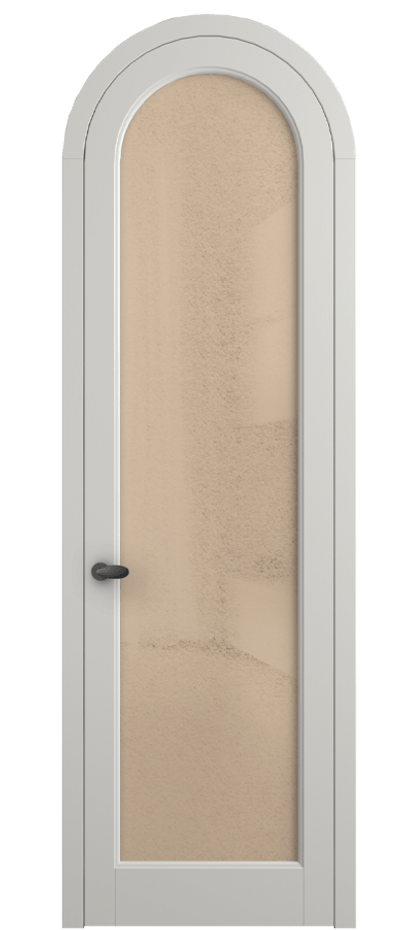 Межкомнатная дверь Палаццо 6814 Матовый серый Фактурное оранжевое стекло "Лёд", триплекс Цена 6800 AZE | Volhovec