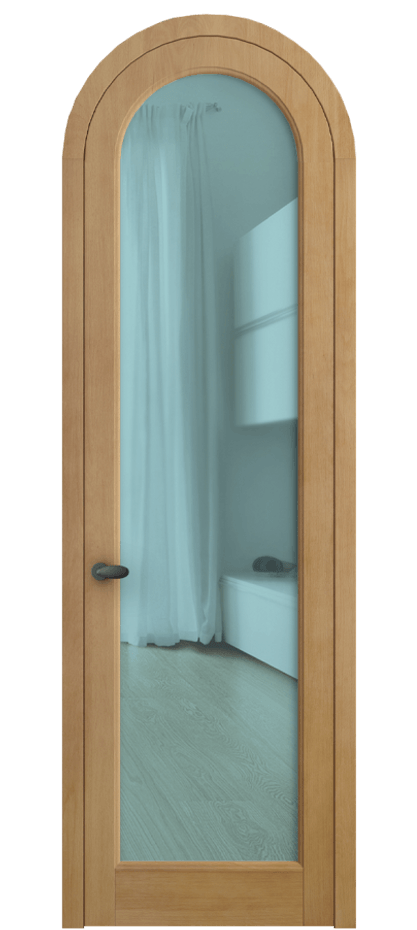 Межкомнатная дверь Палаццо 6814 Бук натуральный матовый Прозрачное голубое стекло, триплекс Цена 9100 AZE | Volhovec