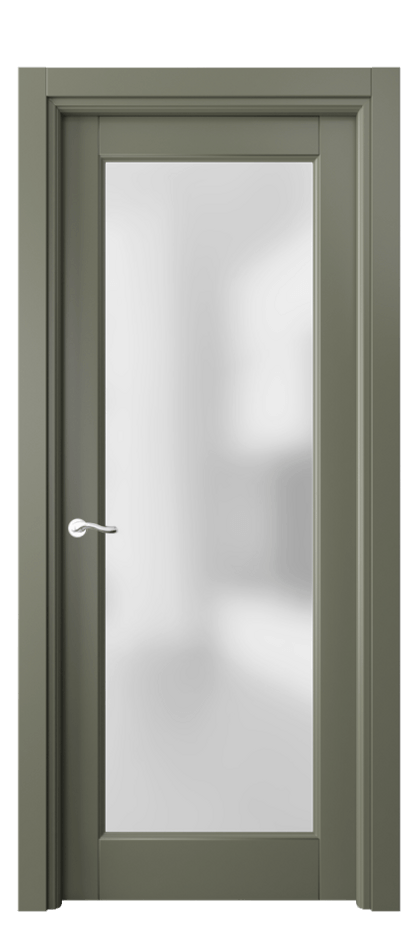 Межкомнатная дверь Лигнум 0700 Матовый оливковый тёмный Сатинированное стекло Цена 5160 AZE | Volhovec