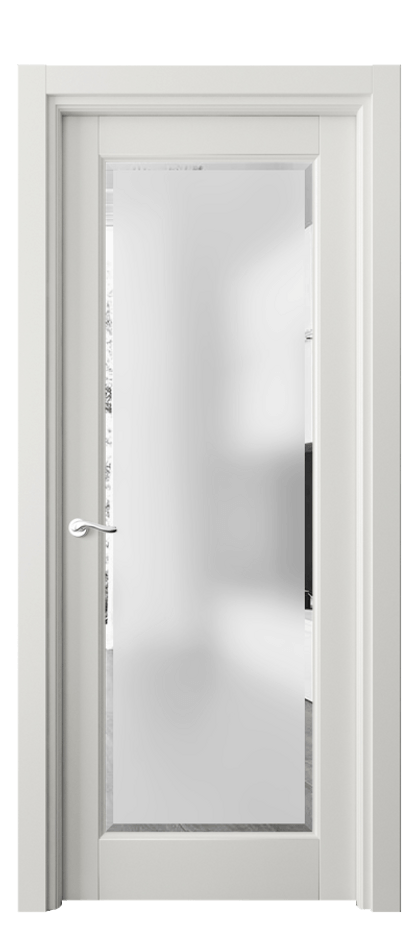 Межкомнатная дверь Лигнум 0700 Матовый серый Сатинированное стекло с фацетом Цена 97099 ₽ | Volhovec