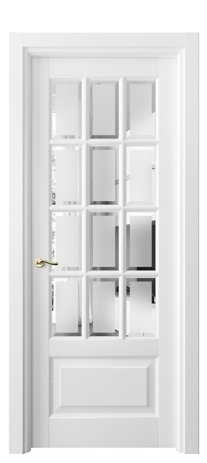 Дверь межкомнатная Лигнум 0728 Матовый белоснежный Сатинированное стекло с фацетом Гладкий наличник МБЛ Цена 6271 AZE Наличники уже входят в базовый комплект. Фабрика дверей Волховец 8 (800) 551 43 19 Межкомнатная дверь Лигнум 0728 Матовый белоснежный Сатинированное стекло с фацетом Цена 6271 AZE | Volhovec