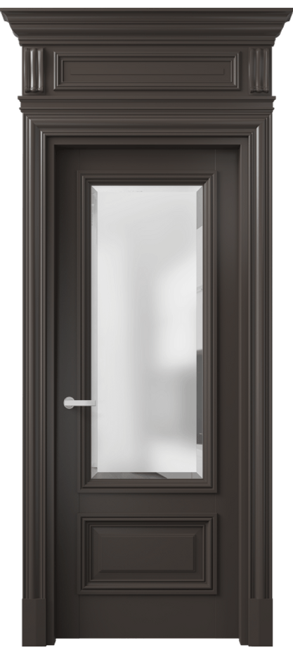 Межкомнатная дверь Антик 7306 Матовый антрацит Сатинированное стекло с фацетом Цена 8531 AZE | Volhovec