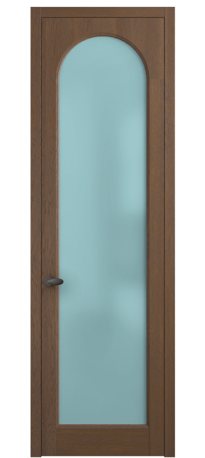 Межкомнатная дверь Палаццо 6804 Дуб каштановый матовый Сатинированное голубое стекло, триплекс Цена 152529 ₽ | Volhovec