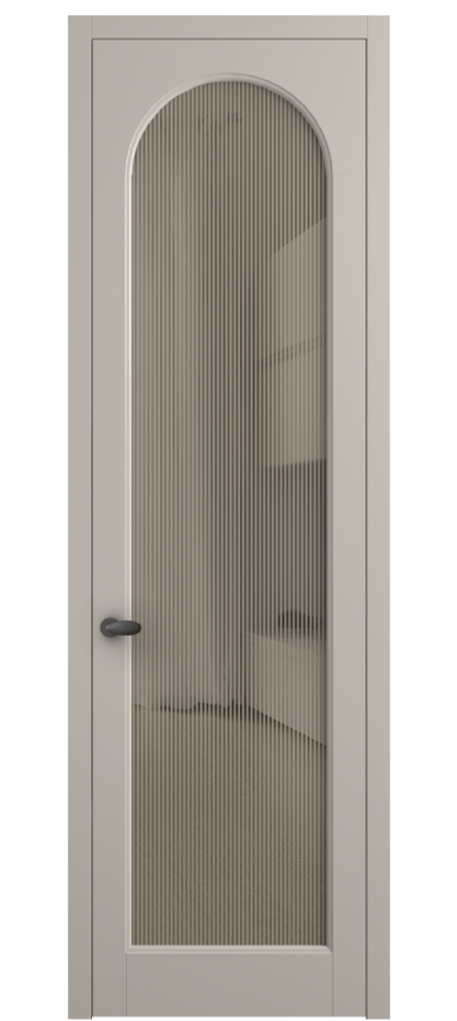 Межкомнатная дверь Палаццо 6804 Матовый светло-бежевый Рифлёное бронзовое стекло "Дюна", триплекс Цена 5400 AZE | Volhovec