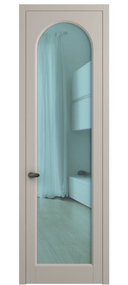Межкомнатная дверь Палаццо 6804 Матовый светло-бежевый Прозрачное голубое стекло, триплекс Цена 5100 AZE | Volhovec