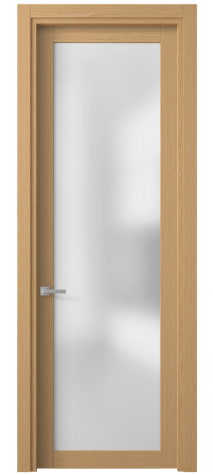 Межкомнатная дверь Планум 2102 Дуб песочный матовый Сатинированное стекло Цена 59599 ₽ | Volhovec