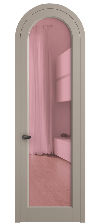 Межкомнатная дверь Палаццо 6814 Матовый бисквитный Прозрачное розовое стекло, триплекс Цена 6500 AZE | Volhovec