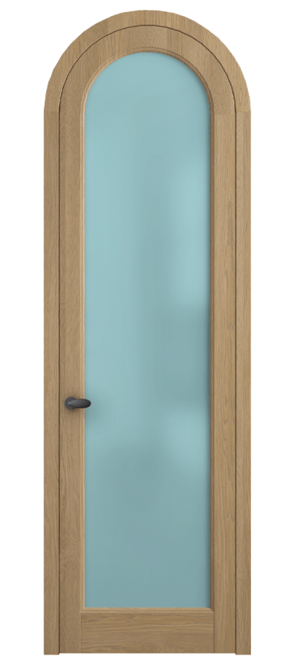 Межкомнатная дверь Палаццо 6814 Дуб соломенный матовый Сатинированное голубое стекло, триплекс Цена 10800 AZE | Volhovec