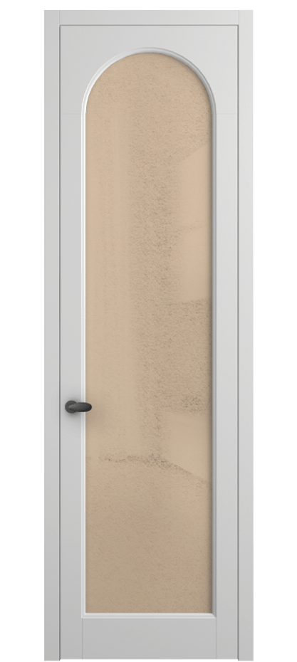 Межкомнатная дверь Палаццо 6804 Матовый белоснежный Фактурное оранжевое стекло "Лёд", триплекс Цена 5400 AZE | Volhovec