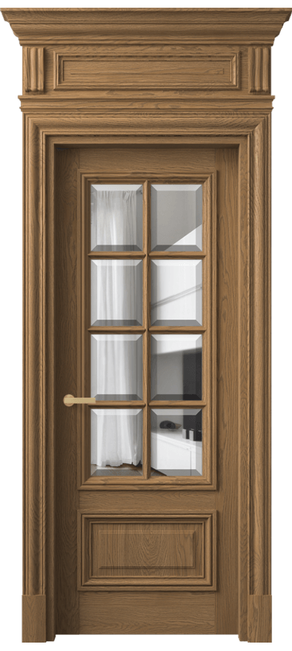 Межкомнатная дверь Antique 7316 Дуб мускатный матовый Прозрачное стекло с фацетом Цена 15410 AZE | Volhovec
