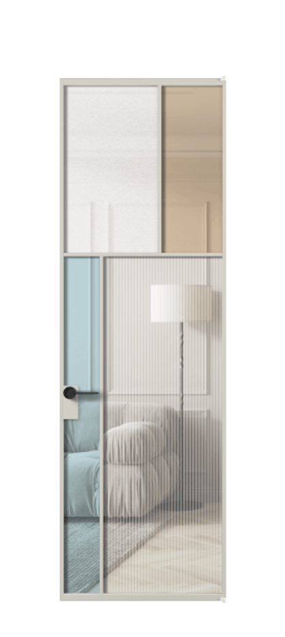 Межкомнатная дверь Mosaic АЛПЛ041.22 Алюминий тёплый серый Комбинация стекол Группы 1 и Группы 3 Цена 33716270 so'm | Volhovec