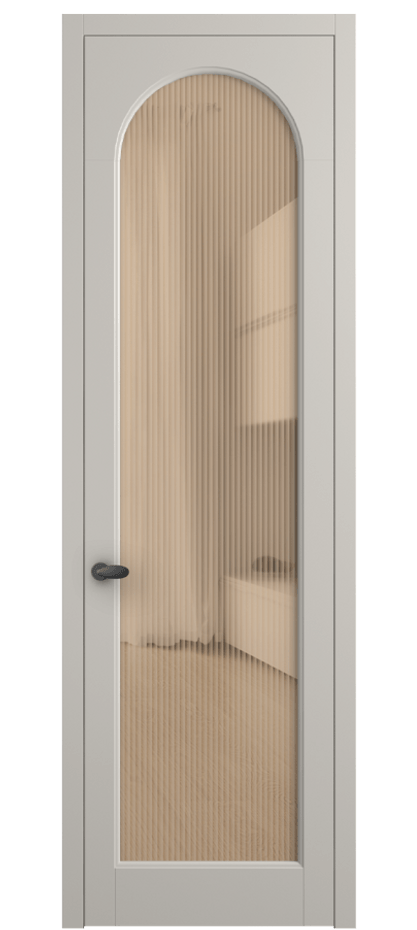 Межкомнатная дверь Палаццо 6804 Матовый облачно-серый Рифлёное оранжевое стекло "Moru", триплекс Цена 5500 AZE | Volhovec