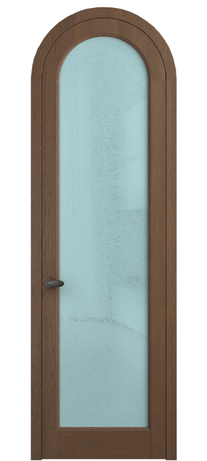 Межкомнатная дверь Палаццо 6814 Дуб каштановый матовый Фактурное голубое стекло "Лёд", триплекс Цена 11300 AZE | Volhovec