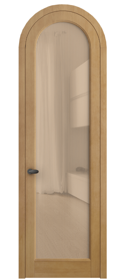 Межкомнатная дверь Палаццо 6814 Бук натуральный матовый Рифлёное оранжевое стекло "Дюна", триплекс Цена 9300 AZE | Volhovec