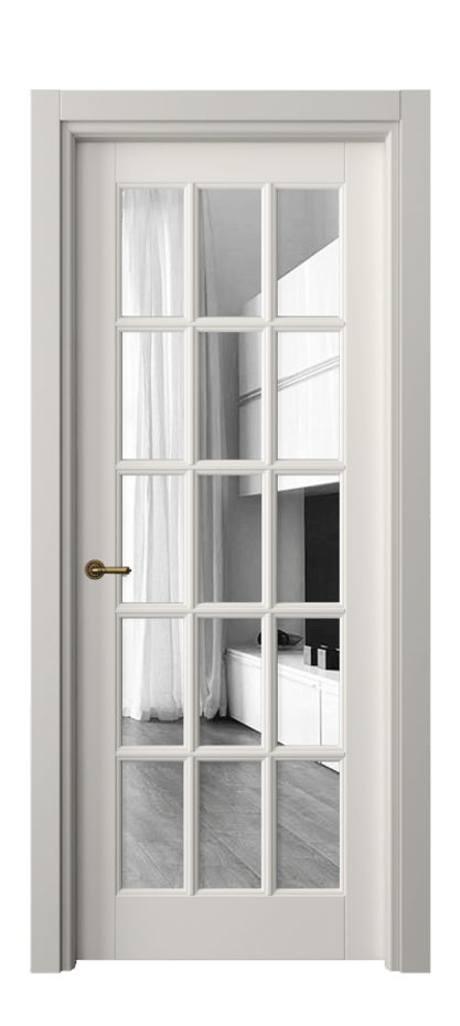 Межкомнатная дверь Toscana Grigliato 6311 Бук пудровый белый Двустороннее зеркало, триплекс Цена 6110 AZE | Volhovec