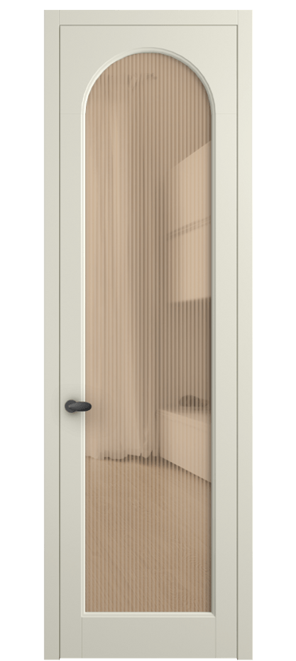 Межкомнатная дверь Палаццо 6804 Матовый молочно-белый Рифлёное оранжевое стекло "Мору", триплекс Цена 5500 AZE | Volhovec