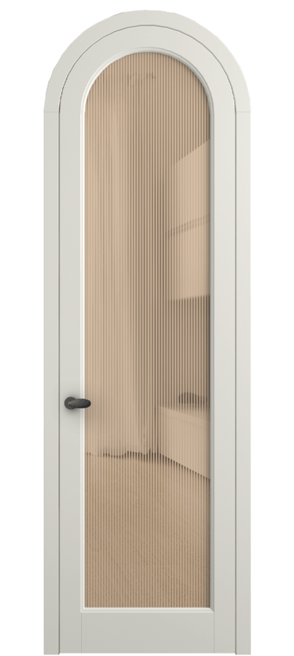 Межкомнатная дверь Палаццо 6814 Матовый жемчужный Рифлёное оранжевое стекло "Дюна", триплекс Цена 6800 AZE | Volhovec