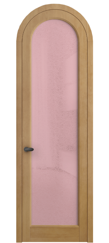 Межкомнатная дверь Палаццо 6814 Бук натуральный матовый Фактурное розовое стекло "Лёд", триплекс Цена 9500 AZE | Volhovec
