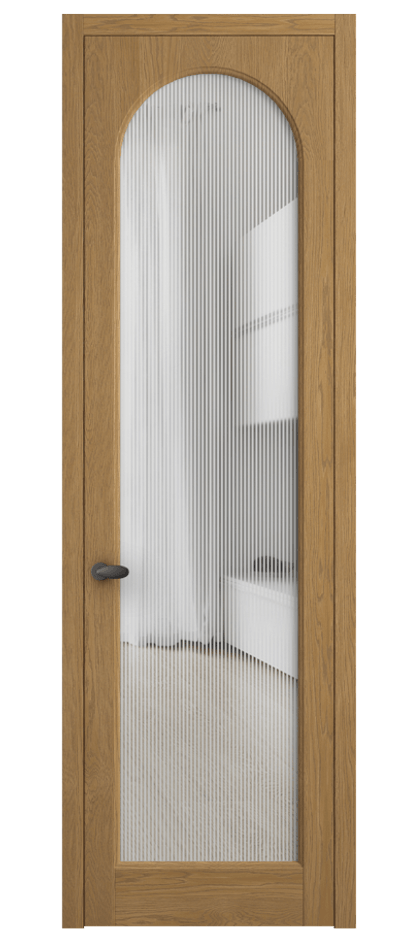 Межкомнатная дверь Палаццо 6804 Дуб солнечный матовый Рифлёное стекло "Дюна", триплекс Цена 8300 AZE | Volhovec