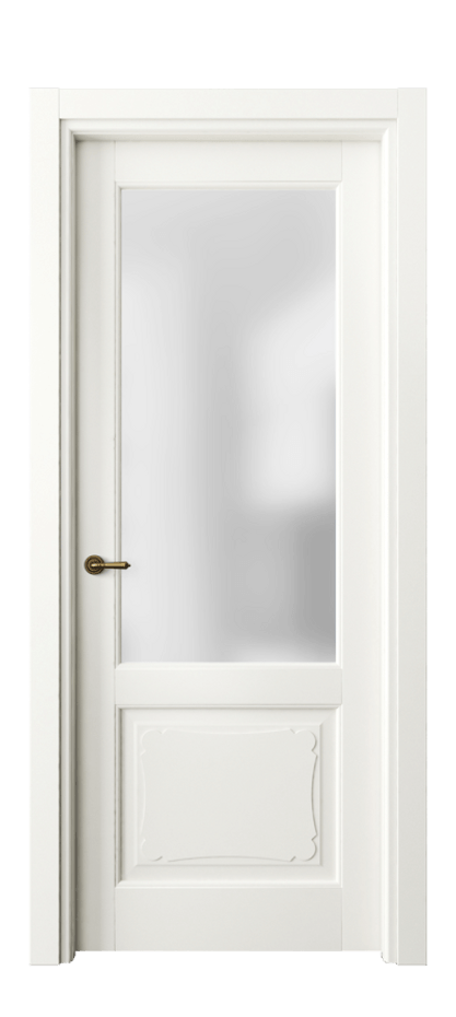 Межкомнатная дверь Тоскана Элегантэ 6322 Матовый жемчужный Сатинированное стекло Цена 4960 AZE | Volhovec