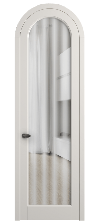 Межкомнатная дверь Палаццо 6814 Матовый пудровый белый Рифлёное стекло "Дюна", триплекс Цена 7000 AZE | Volhovec