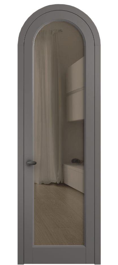 Межкомнатная дверь Палаццо 6814 Матовый классический серый Прозрачное бронзовое стекло, триплекс Цена 6500 AZE | Volhovec