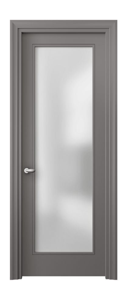 Межкомнатная дверь Esse 8502 Матовый классический серый Сатинированное стекло Цена 3450 AZE | Volhovec