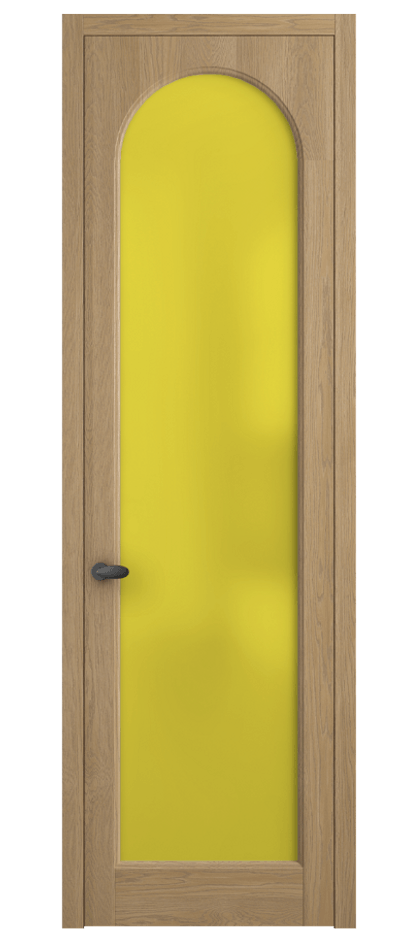 Межкомнатная дверь Палаццо 6804 Дуб соломенный матовый Сатинированное жёлтое стекло, триплекс Цена 148229 ₽ | Volhovec