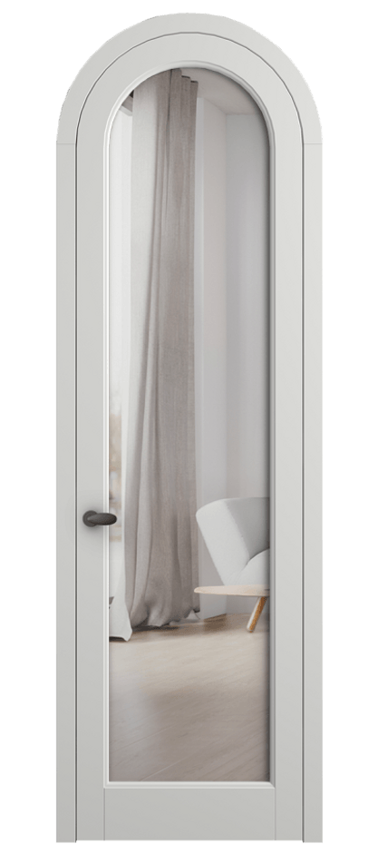 Межкомнатная дверь Палаццо 6814 Матовый светло-серый Двустороннее зеркало, триплекс Цена 6600 AZE | Volhovec