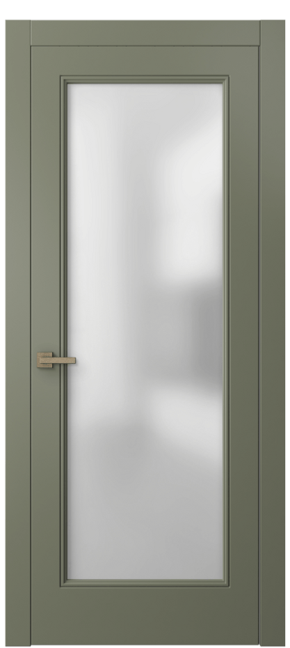 Межкомнатная дверь Linea 8300 Матовый оливковый тёмный Сатинированное стекло Цена 3890 AZE | Volhovec